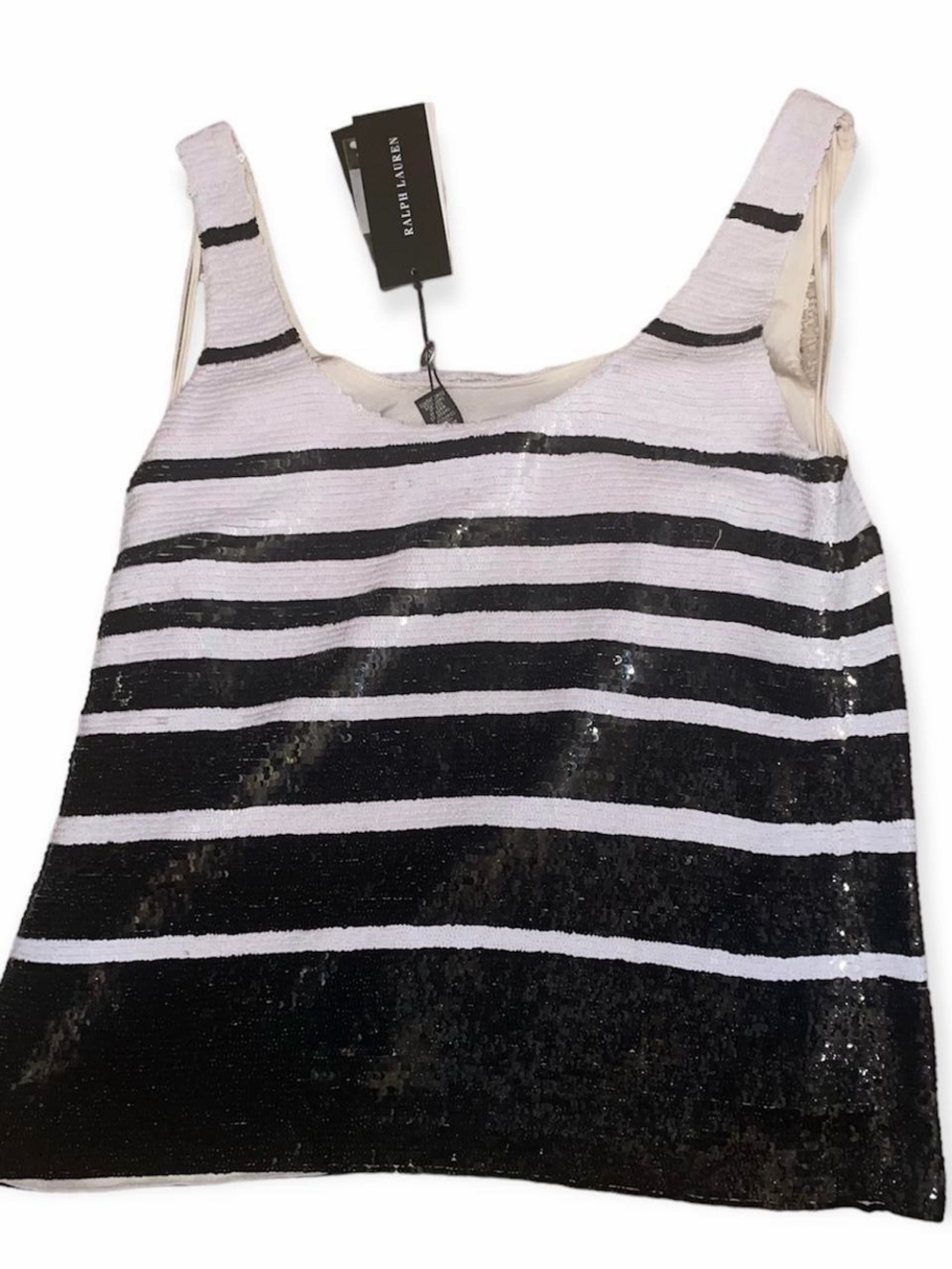 Ralph Lauren Sequin Striped Silk Tank - Picture 4 of 5